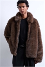 Пальто из искусственного меха на молнии артикул 149432487