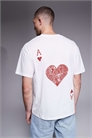 Футболка свободного кроя с принтом в виде туза червей на спине артикул 151339388