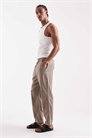 Брюки свободного кроя из смеси хлопка и льна артикул 155638822