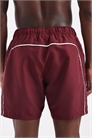 Плавательные шорты средней длины бордового цвета с контрастной белой окантовкой артикул 151099162