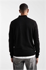 Свитер с четвертью молнии из трикотажа, черный артикул 143483233