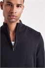 Свитер с четвертью молнии из трикотажа, темно-синий артикул 143483235
