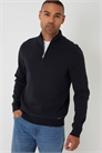 Свитер из трикотажа с добавлением хлопка и четвертью молнии артикул 151347759