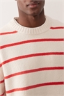 Свитер с круглым вырезом из плотного хлопка в полоску артикул 153838627