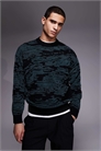 Свитер из трикотажа с пейзажным камуфляжным принтом артикул 153724789