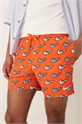 Плавательные шорты Nike 5 inch Volley с разноцветным принтом, оранжевые артикул 141105158