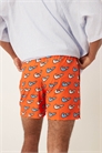Плавательные шорты Nike 5 inch Volley с разноцветным принтом, оранжевые артикул 141105158
