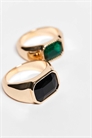 Набор из 2 перстней с печаткой: черный и изумрудный артикул 153684659