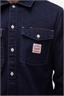 Рабочая джинсовая рубашка цвета индиго артикул 149834142
