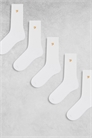 5-пачка носков с спортивным логотипом, белого цвета артикул 150782423