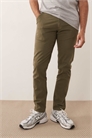 Брюки-чино из твила с прямыми брючинами цвета хаки артикул 154833159