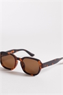 Солнцезащитные очки квадратной формы с закруглёнными углами и коричневыми стеклами артикул 153192845