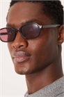 Тонкие солнцезащитные очки в форме изогнутого прямоугольника артикул 152195860