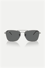 Солнцезащитные очки с обратной оправой и серыми стеклами артикул 136885262