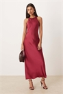 Платье-миди из атласа Racer бордового цвета артикул 152834422