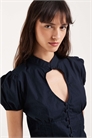 Блузка Yamila с рукавами-буффами и вырезом в форме замочной скважины артикул 155589496