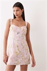Мини-платье с декором на декольте артикул 156008394