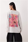 Футболка с длинным рукавом и цветочным принтом артикул 153365812