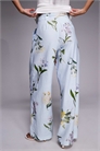 Льняные брюки с широкими брючинами и цветочным принтом артикул 155527711