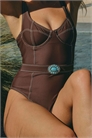 X Liv Silverman купальник с косточками и ремнем коричневого цвета артикул 153322158