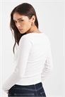 Топ с длинными рукавами и волнистой отделкой артикул 148300467