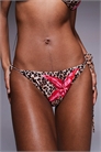 Бикини-трусики с завязками на боках, с цветочным принтом под леопард артикул 150704132