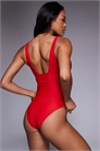 Купальник Essentials с глубоким вырезом, красный артикул 136643856