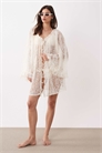 Пляжное кружевное бохо-парео с широкими рукавами артикул 151862492