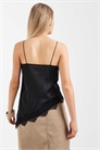 Асимметричный топ-камизоль с длинными бретелями из кружева артикул 155472569
