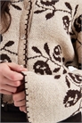 Кардиган с отстрочкой и цветочным узором артикул 154208044
