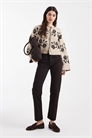 Кардиган с отстрочкой и цветочным узором артикул 154208044