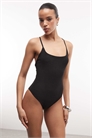 Купальник с гофрированной горловиной и высоким вырезом на бедрах артикул 155704323