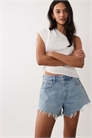 Джинсовые шорты Curve Love с потертостями и высокой талией артикул 155637664