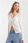 Кардиган из прозрачного кружева с облегающим кроем артикул 154340997