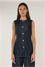Джинсовая блузка без рукавов артикул 155285978