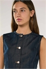 Джинсовая блузка без рукавов артикул 155285978