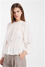 Блузка с растяжкой и круглым вырезом артикул 152320245