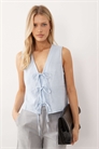 Топ из смешанного льна с завязками спереди от Tessa артикул 153976915