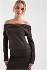 Мягкая на ощупь блузка с открытыми плечами и длинными рукавами co-ord артикул 150775575