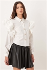 Рубашка с объемными оборками на плечах от Afterglow артикул 154902727
