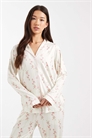 Пижамный комплект с пуговицами из сверхмягкой ткани с цветочным принтом артикул 148819037
