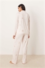 Комплект пижамы из полиэстера с длинными рукавами и воротником-ревер артикул 143498167