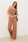 Комбинезон с драпированным лифом с рюшами и широкими брючинами артикул 149821040