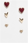 Набор из 3-х сережек-гвоздиков с рисунком в виде сердечка артикул 152119529