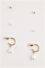 Набор из 3-х сережек с искусственными жемчужинами и золотистыми пуссетами артикул 155174215