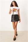 Мини-юбка с пайетками артикул 149997706