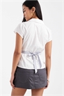 Рубашка с коротким рукавом и бантиком на поясе артикул 155541529