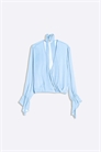 Блузка с длинными рукавами и перекрещивающимся шарфом артикул 155721240