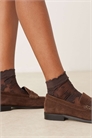 Цветочные кружевные носки темно-коричневого цвета артикул 150422370