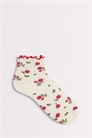 Носочки с цветочным узором и красной окантовкой артикул 155114008